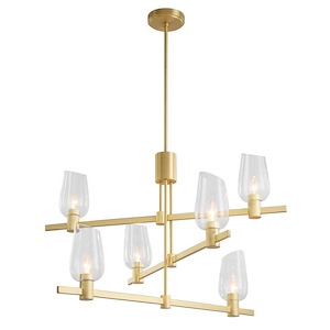 Calabria - 6 Light Linear Chandelier-60 Inches Tall and 32 Inches Wide