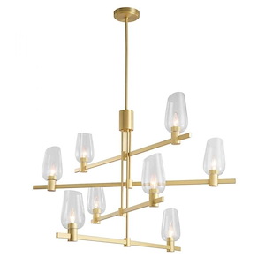 Calabria - 8 Light Linear Chandelier-66 Inches Tall and 40 Inches Wide