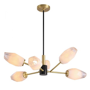 Glacier - 6 Light Chandelier-52 Inches Tall and 33 Inches Wide - 1153069