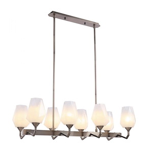 Altomonte - 8 Light Rectangular Chandelier-51 Inches Tall and 38 Inches Wide