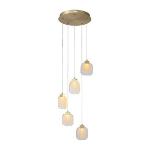 Palazzo - 15W 5 LED Round Chandelier-130 Inches Tall and 16 Inches Wide - 1150311