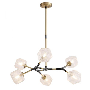 Matterhorn - 6 Light Chandelier-50 Inches Tall and 32 Inches Wide