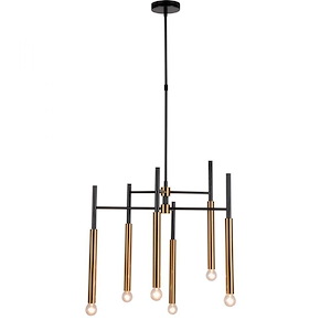 Pombia - 6 Light Chandelier-70 Inches Tall and 25 Inches Wide