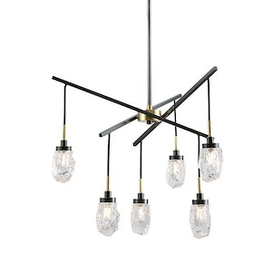 Avola - 6 Light Ice-Drop Abstract Chandelier-35 Inch Tall and 27 Inch Wide - 1146192
