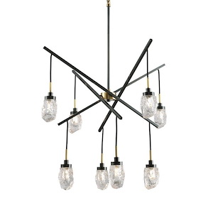 Avola - 8 Light Ice-drop Abstract Chandelier-36 Inches Tall and 33 Inches Wide - 1152015