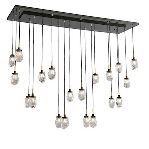 Avola - 20 Light Ice-drop Rectangular Chandelier-128 Inches Tall and 54 Inches Wide