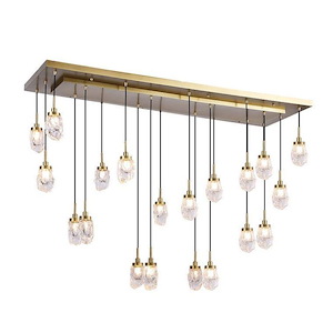 Avola - 20 Light Ice-Drop Rectangular Chandelier-128 Inch Tall and 54 Inch Wide - 1146883