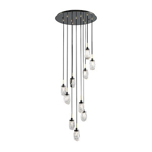 Avola - 10 Light Ice-drop Round Chandelier-128 Inches Tall and 20 Inches Wide