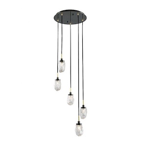Avola - 5 Light Ice-drop Round Chandelier-125 Inches Tall and 14 Inches Wide - 1154050