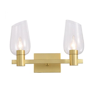 Calabria - 2 Light Double Wall Sconce-10 Inches Tall and 14 Inches Wide