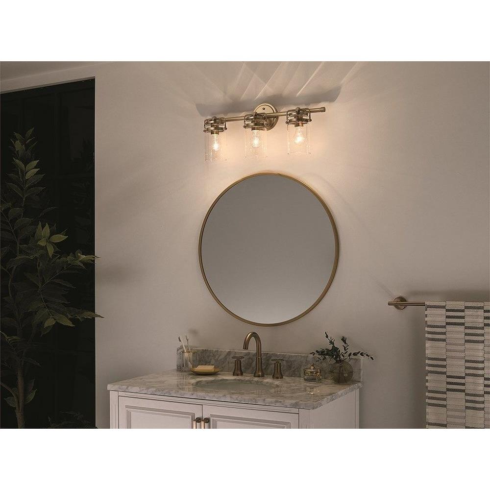 Kichler-Lighting---45689NI---Brinley---3-Light-Bath -Vanity-Approved-for-Damp-Locations---with-Vintage-Industrial-inspirations---10-inches-tall-by-24-inches-wide