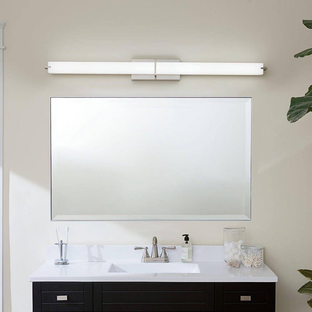 Kichler Lighting 11148NILED Light Linear Bath Vanity Approved For  Damp Locations With Transitional Inspirations 4.75 Inches Tall By 49.25  Inches Wide