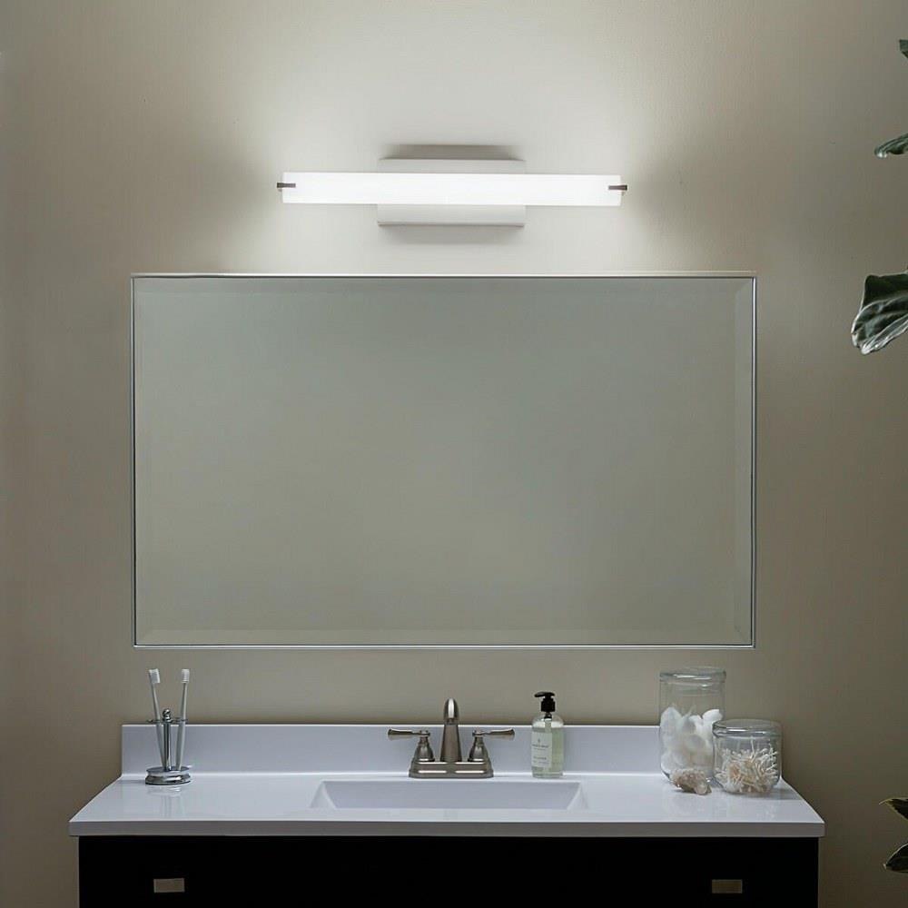 Kichler Lighting 11149NILED Light Linear Bath Vanity Approved For  Damp Locations With Transitional Inspirations 4.75 Inches Tall By 25.5  Inches Wide