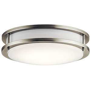23W 1 LED Flush Mount - with Transitional inspirations - 3.5 inches tall by 11.75 inches wide
