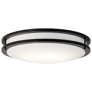 34W 1 LED Flush Mount - with Transitional inspirations - 4.25 inches tall by 17.75 inches wide