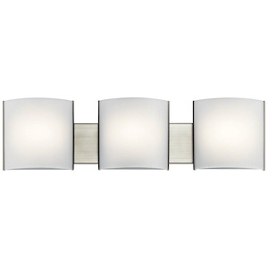 3 Light Bath Vanity Approved For Damp Locations - With Transitional Inspirations - 6 Inches Tall By 30 Inches Wide