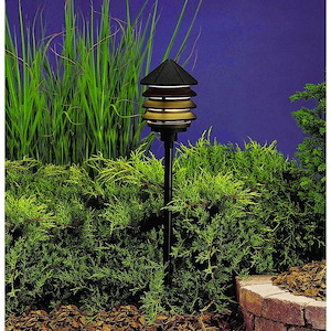 Six Groove - Line Voltage 1 light Path Lamp - 9.5 inches tall by 6 inches wide