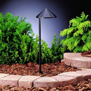 Six Groove - Low Voltage 1 light Path Lamp - with Transitional inspirations - 19.5 inches tall by 6 inches wide