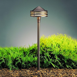 Six Groove - Low Voltage 1 Light Path Lamp - 6 Inches Wide