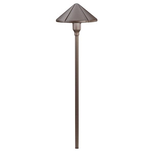 Six Groove - Low Voltage 1 light Path Lamp - 6 inches wide