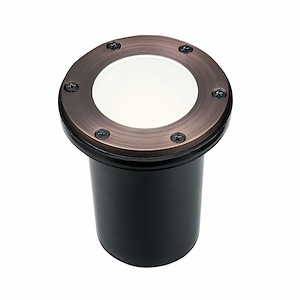 1 Light In-Ground Path Light - With Utilitarian Inspirations - 4.75 Inches Tall By 4.75 Inches Wide