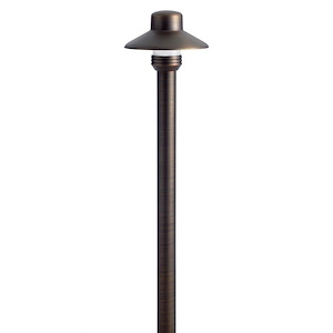 1-Light Small Hat Path Light 17.25 Inches Tall by 4.25 Inches Wide