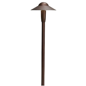 3W 3 LED Small Dome Path Light - with Utilitarian inspirations - 22 inches tall by 6.25 inches wide