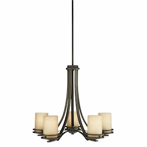 Hendrik - 5 light Chandelier - with Soft Contemporary inspirations - 21.5 inches tall by 24.5 inches wide