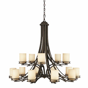 Hendrik - Fifteen Light Two Tier Chandelier - with Soft Contemporary inspirations - 36.25 inches tall by 42.25 inches wide