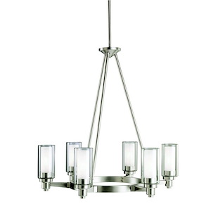 Circolo - 6 light Chandelier - with Soft Contemporary inspirations - 26.5 inches tall by 26 inches wide
