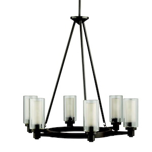 Circolo - 6 light Chandelier - with Soft Contemporary inspirations - 26.5 inches tall by 26 inches wide - 90699