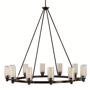 Circolo - Twelve Light Chandelier - with Soft Contemporary inspirations - 41 inches tall by 44.5 inches wide - 90702