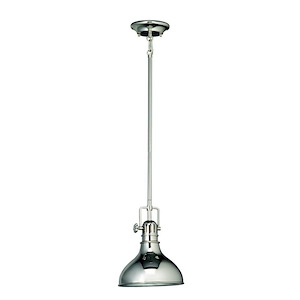 1 light Mini-Pendant - with Vintage Industrial inspirations - 10.25 inches tall by 8 inches wide - 109402