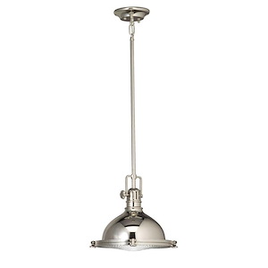 1 light Pendant - with Vintage Industrial inspirations - 11 inches tall by 11.75 inches wide
