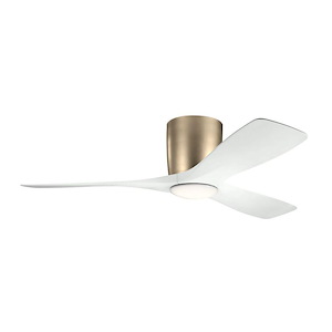 Volos - 3 Blade Flush Ceiling Fan-10.5 Inch Tall and 48 Inch Wide - 1394614