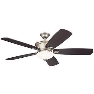 Crescent - 5 Blade Ceiling Fan with Light Kit In Traditional Style-16 Inches Tall and 56 Inches Wide