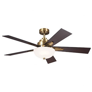 Vinea - 5 Blade Ceiling Fan with Light Kit In Art Deco Style-17.5 Inches Tall and 52 Inches Wide