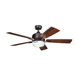 Leeds - Ceiling Fan with Light Kit - with Transitional inspirations - 17 inches tall by 52 inches wide