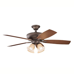 Monarch II Patio - Ceiling Fan - with Transitional inspirations - 14.5 inches tall by 52 inches wide