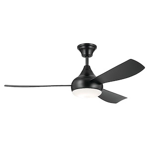 Ample - 3 Blade Ceiling Fan with Light Kit In Modern Style-16.75 Inches Tall and 54 Inches Wide