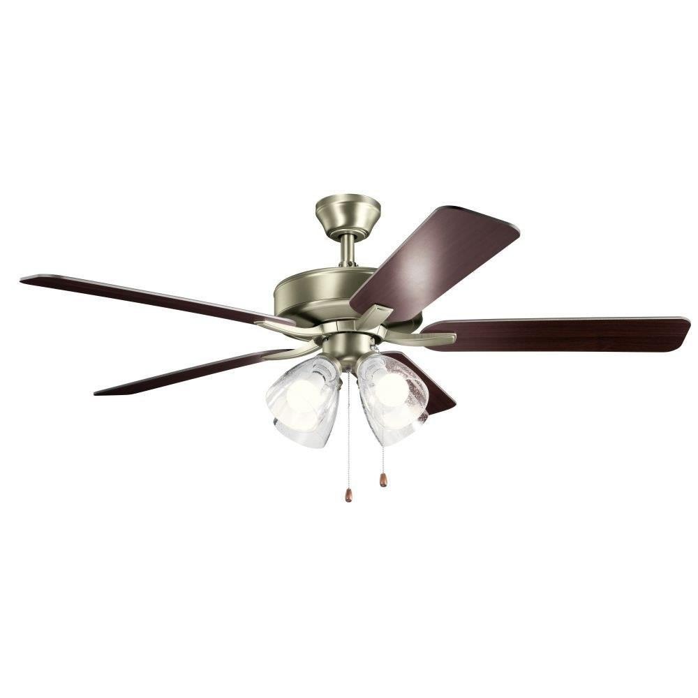 Kichler Lighting 330016 Basics Pro Premier - Ceiling Fan with Light Kit - with Traditional inspirations - 18.5 inches tall by 52 inches wide