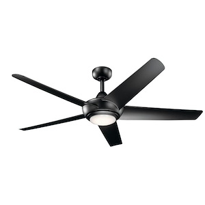 Kapono - Ceiling Fan with Light Kit - with Transitional inspirations - 13.5 inches tall by 52 inches wide