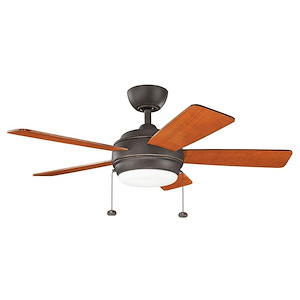 Starkk - Ceiling Fan with Light Kit - 13.75 inches tall by 42 inches wide