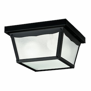 - 1 light Outdoor Flush Mount - with Utilitarian inspirations - 5 inches tall by 9.5 inches wide