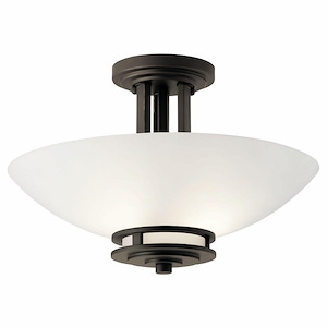 Hendrik - 2 light Semi-Flush Mount - with Soft Contemporary inspirations - 10 inches tall by 15 inches wide
