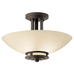 Hendrik - 2 light Semi-Flush Mount - with Soft Contemporary inspirations - 10 inches tall by 15 inches wide