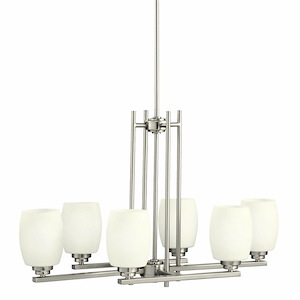Eileen - 60W 6 LED Linear Double Chandelier - with Contemporary inspirations - 18.5 inches tall by 16.25 inches wide