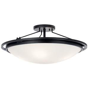 4 Light Semi-Flush Mount In Transitional Style-10 Inches Tall and 23.25 Inches Wide