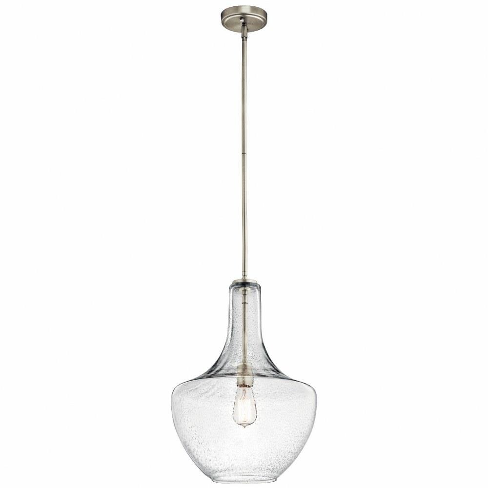 Kichler Lighting 42046 Everly - 1-Light Large Pendant with Transitional Style 19.75 Inches Tall by 13.75 Inches Wide