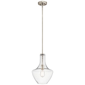 Everly - 1-Light Medium Pendant with Transitional Style 15.25 Inches Tall by 10.5 Inches Wide - 651472